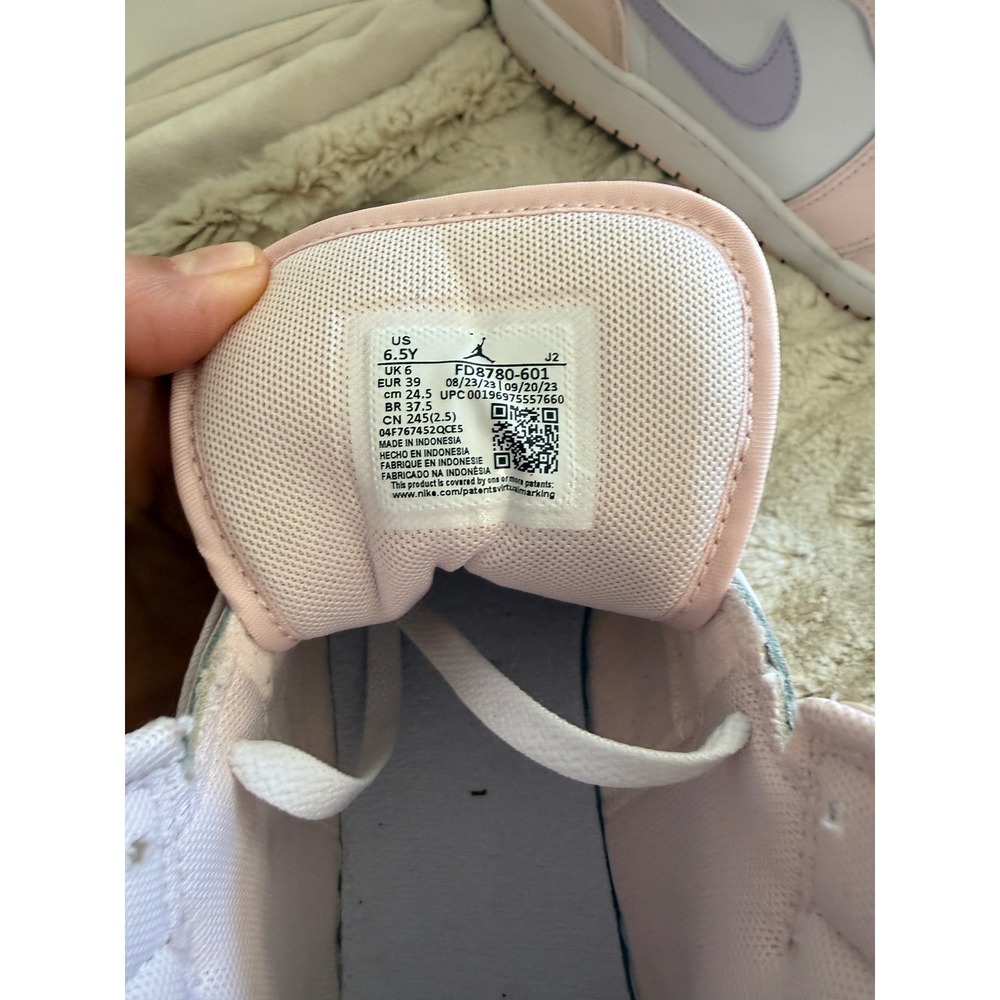 Nike Air Jordan 1 Mid GS Arctic Orange Purple Pulse FD8780-601 Pink White 6.5Y - Picture 8 of 9
